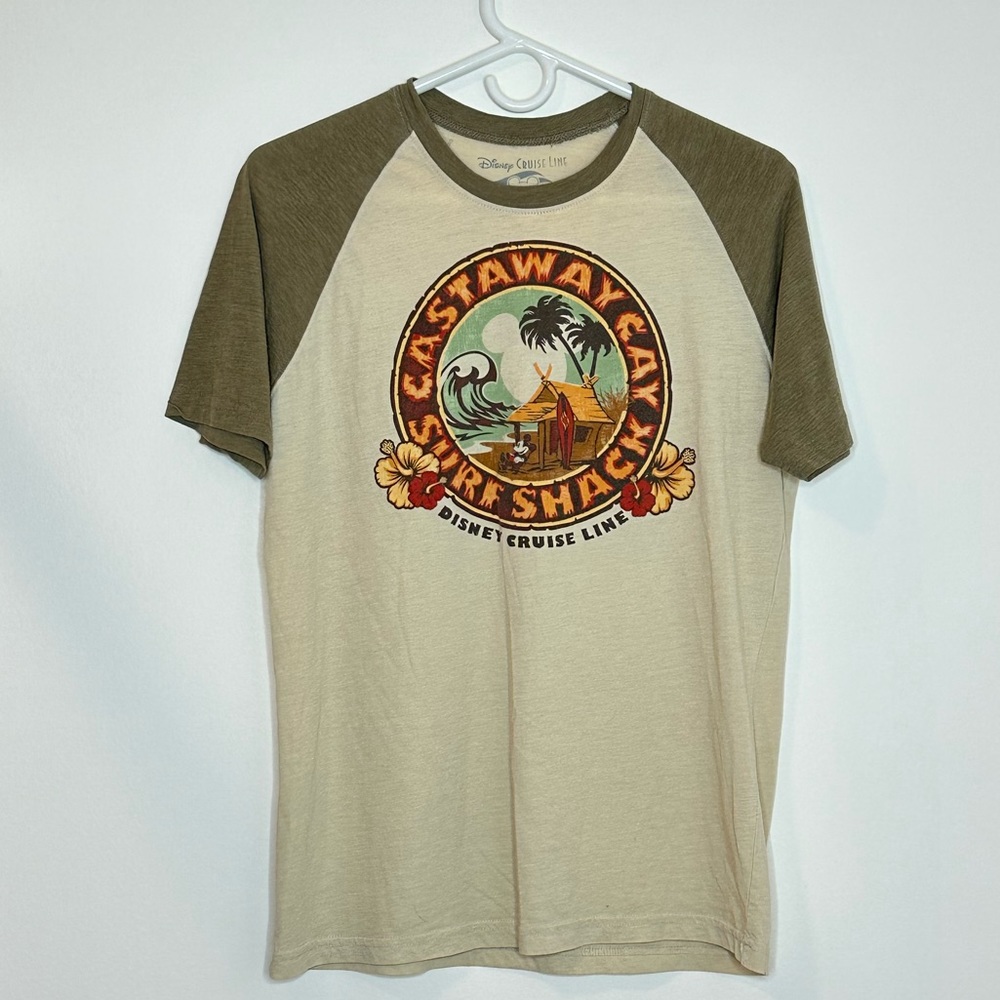 Disney Cruise Line Castaway Surf Shack Olive Green Tee Size M